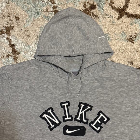 Vintage Nike Spellout Center Swoosh Hoodie Size XL Gray 2000s - Picture 2 of 6